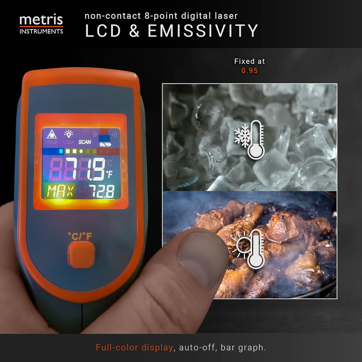 Metris Instruments TN418L1 Digital Infrared Thermometer Laser Gun