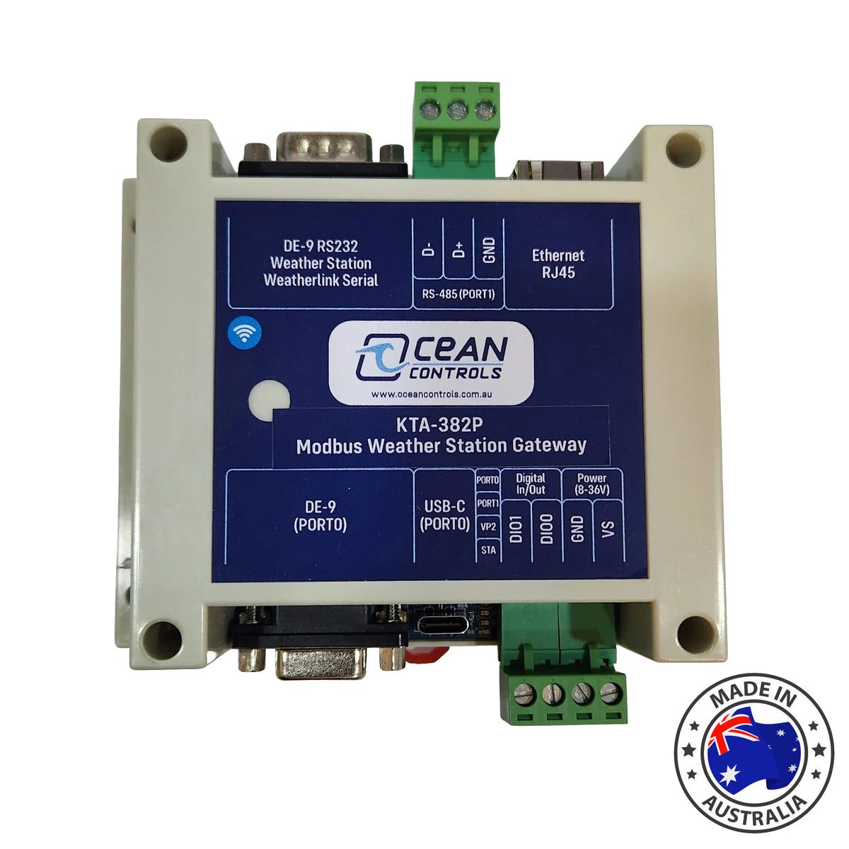 Ocean Controls KTA-382P Modbus TCP PoE Davis Weather Station Gateway