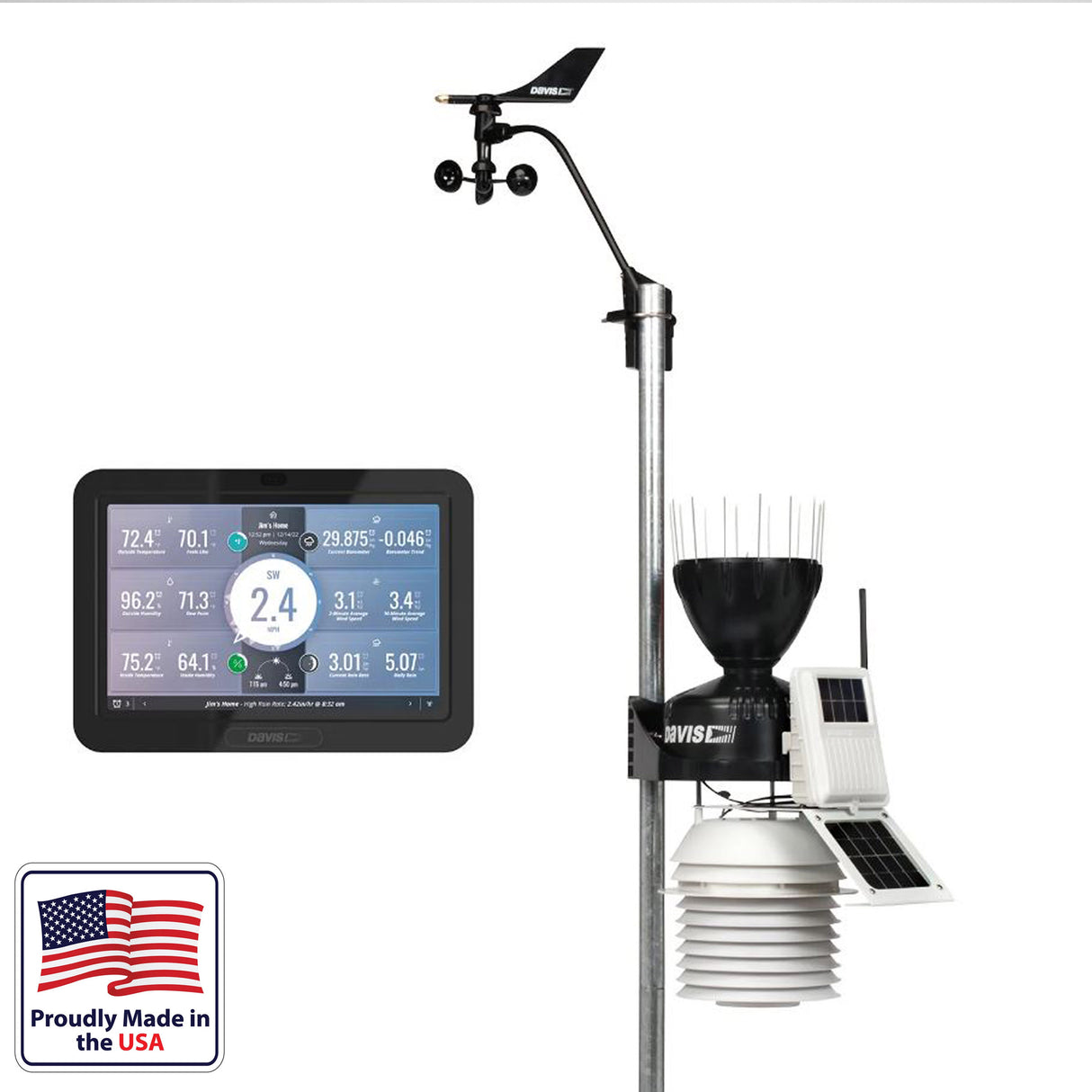 Davis 6253 Vantage Pro2 Wireless Weather Station with 24-Hour Fan-Aspirated Radiation Shield and WeatherLink Console
