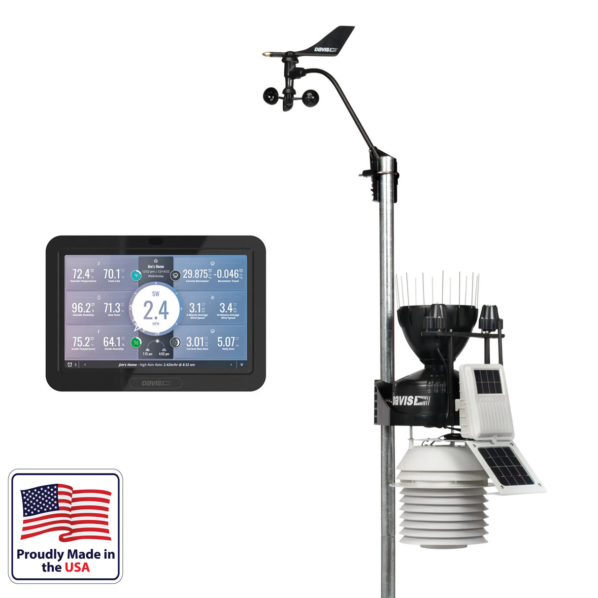 Davis 6263 Vantage Pro2 Plus Wireless Weather Station with UV & Solar Sensors, 24hr Fan Aspirated Radiation Shield and WeatherLink Console