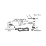 Davis 7911 Straight Arm Anemometer for Pro 2, Weather Monitor II & Wizard III