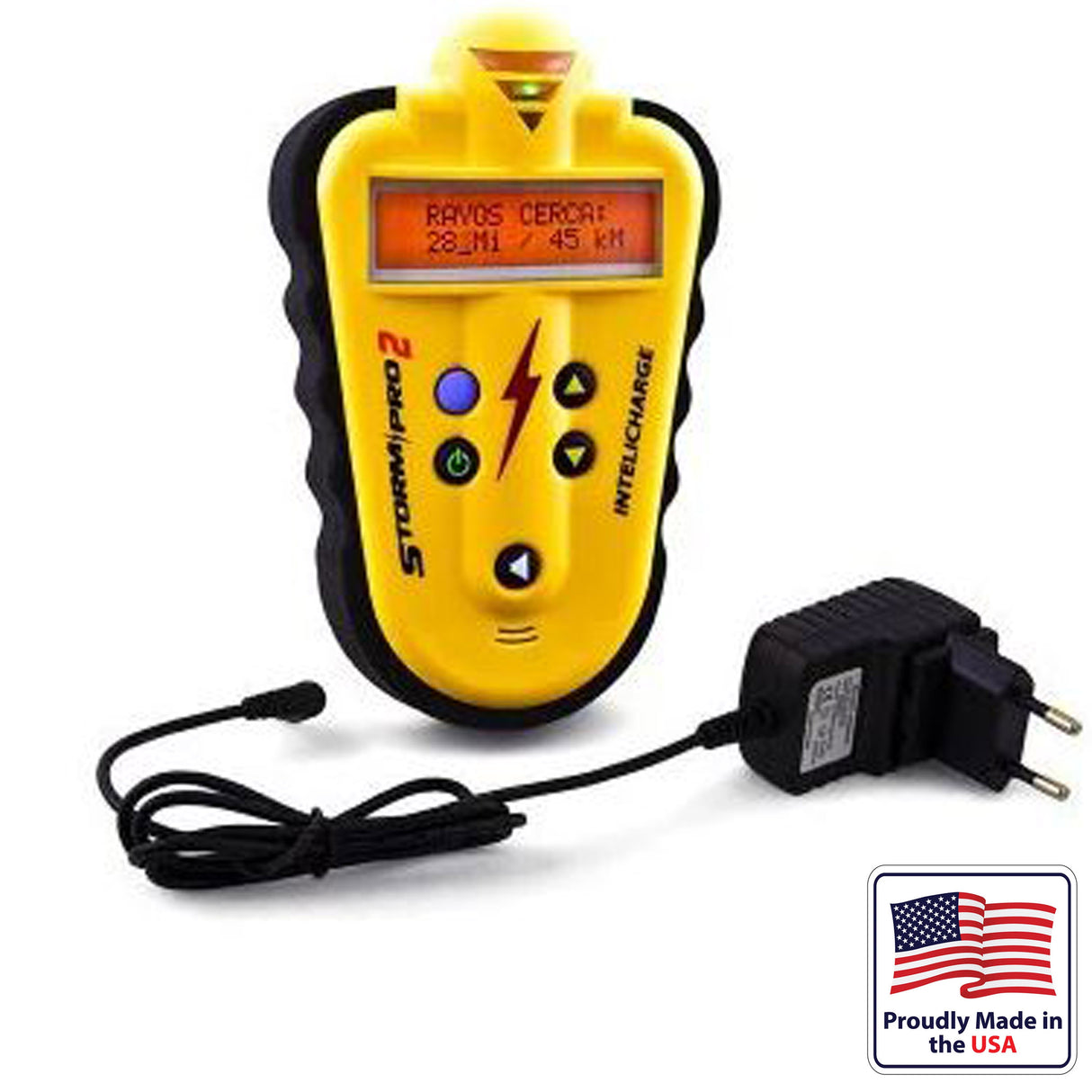 SkyScan SP2-YS StormPro2 Portable Lightning Detector, Spanish, Yellow
